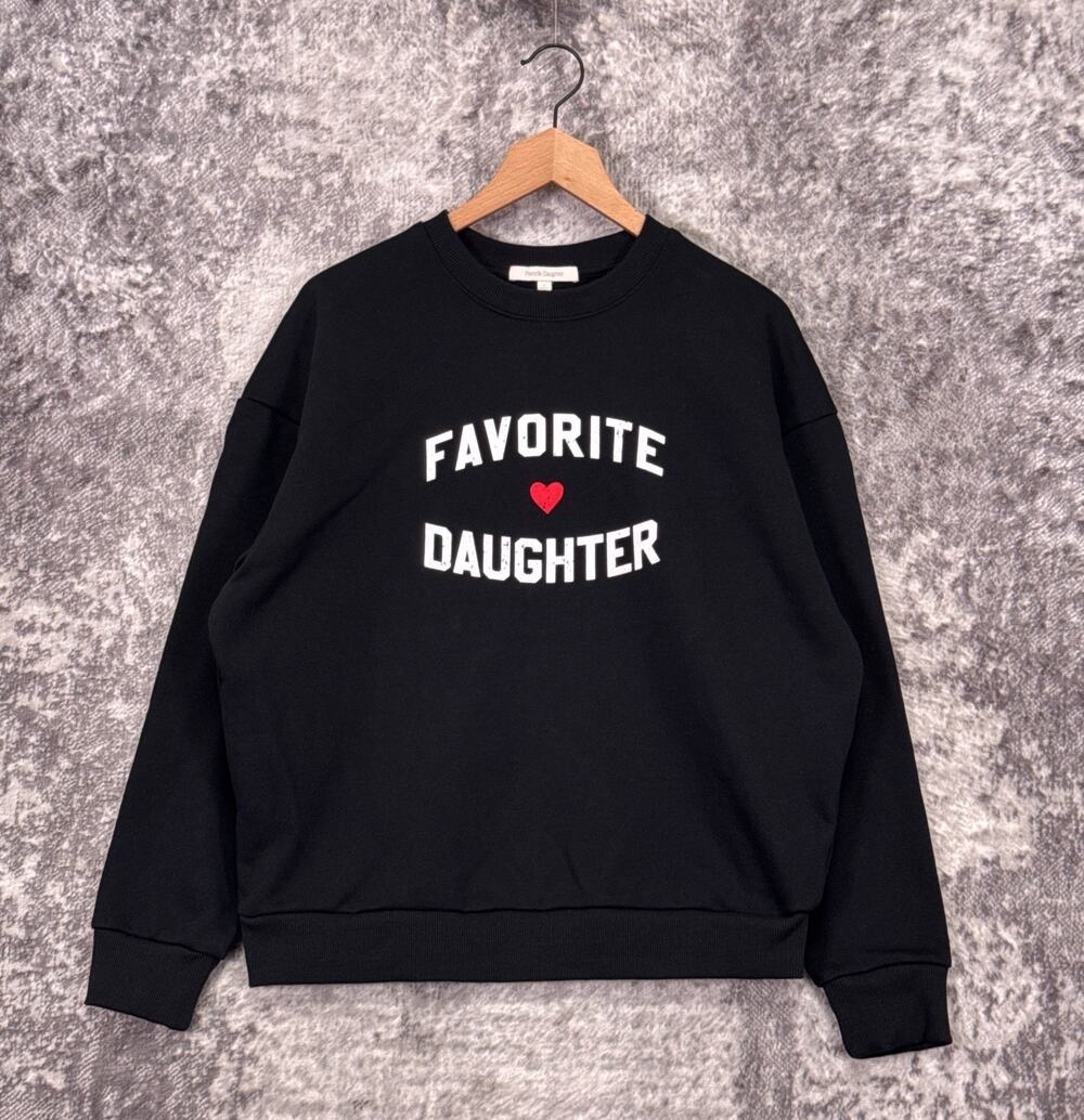 Favorite Daughter Sweatshirt Small Womens Black Crewneck Pullover